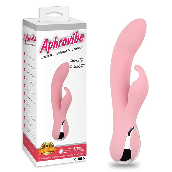 Нежно-розовый вибратор со стимулятором клитора Intimate G Rabbit - 18 см. - силикон