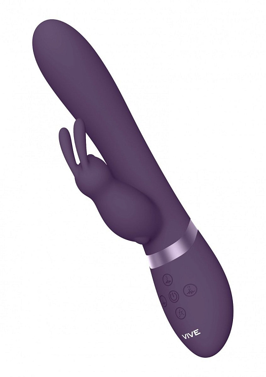 Фиолетовый вибромассажер-кролик Taka - 21,3 см. - анодированный пластик, силикон