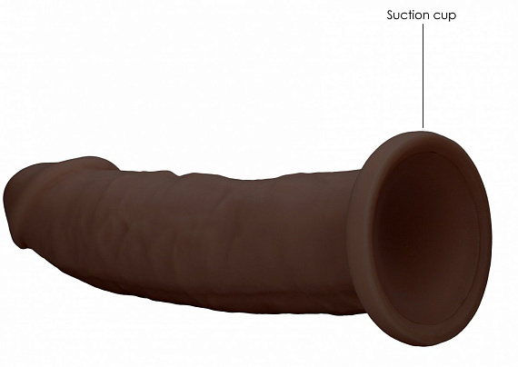 Коричневый фаллоимитатор без мошонки Silicone Dildo Without Balls - 22,8 см. Shots Media BV