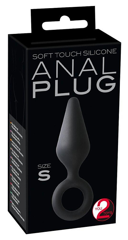 Чёрная анальная пробка Soft Touch Plug S - 12,1 см. - силикон