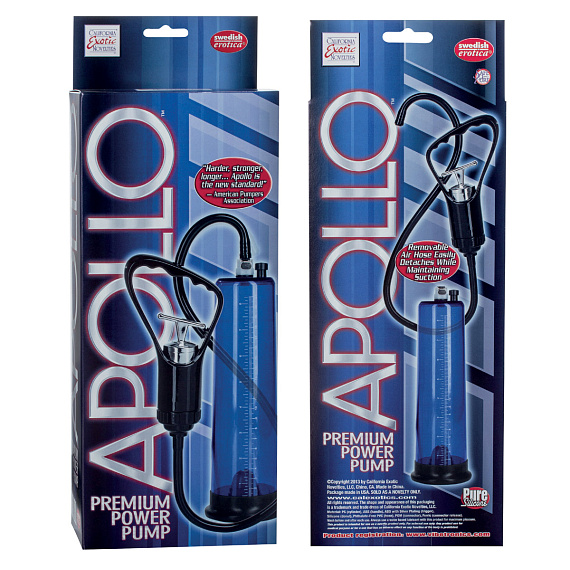 Вакуумная помпа синего цвета Apollo Premium - пластик