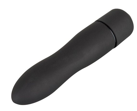 Чёрная вибропуля Mini Vibe - 8,2 см. - анодированный пластик (ABS)