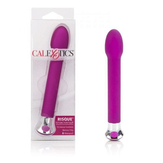 Фиолетовый вибратор Risqué® 10-Function Tulip - 17 см. California Exotic Novelties