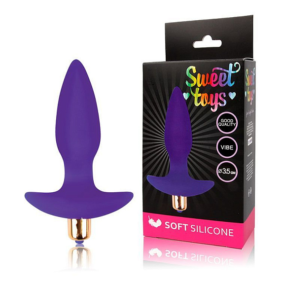 Фиолетовая коническая анальная пробка Sweet Toys - 10,5 см. - силикон