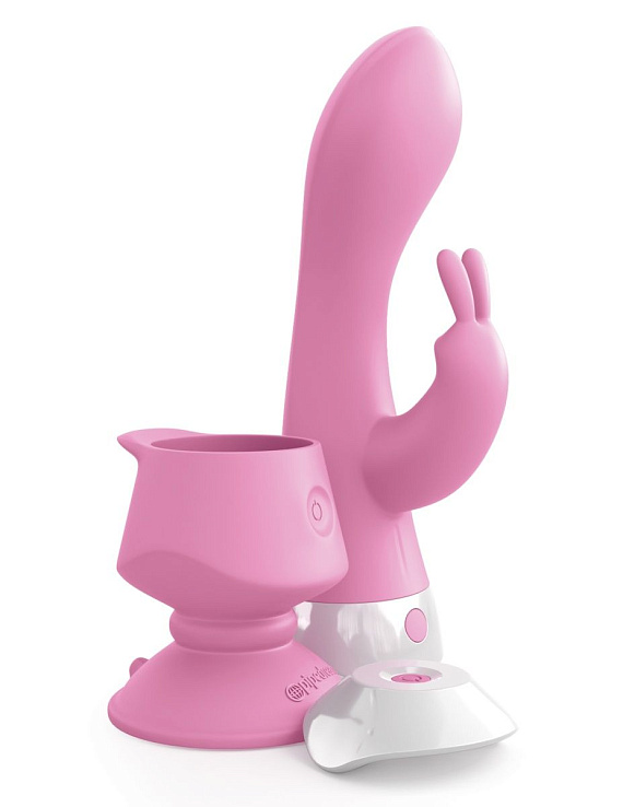 Розовый вибратор-кролик со съемной присоской Wall Banger Rabbit - 19,9 см. от Intimcat
