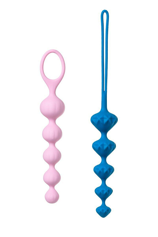Набор из 2 цветных анальных цепочек Satisfyer Love Beads от Intimcat