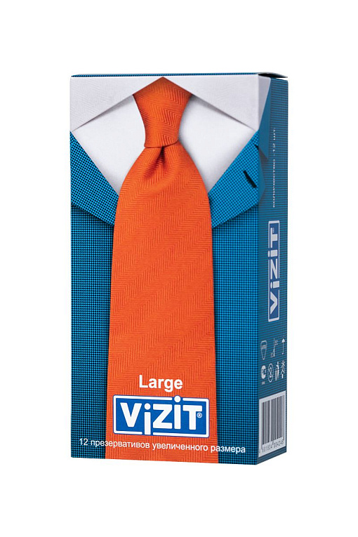 Презервативы VIZIT Large увеличенного размера - 12 шт. - латекс