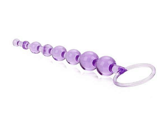Фиолетовая анальная цепочка First Time Love Beads - 21 см. от Intimcat