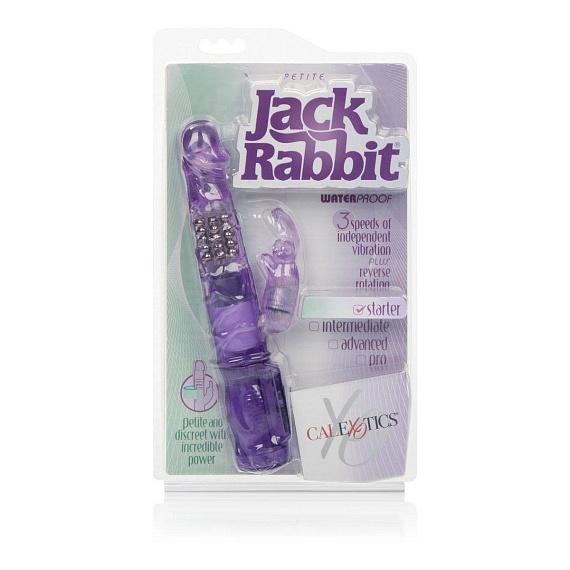 Фиолетовый вибромассажер Petite Jack Rabbit - 24 см. - фото 6