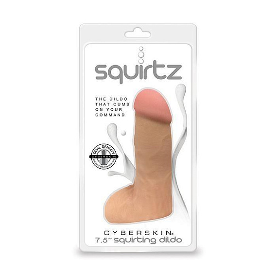 Фаллоимитатор с функцией эякуляции Squirtz CyberSkin 7.5  Squirting Dildo - 19 см. - фото 5