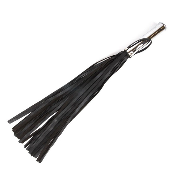 Черная плетка Notabu с черным кристаллом на рукояти - 58 см. Bior toys