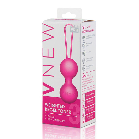 Розовые вагинальные шарики Vlevel 3 - силикон
