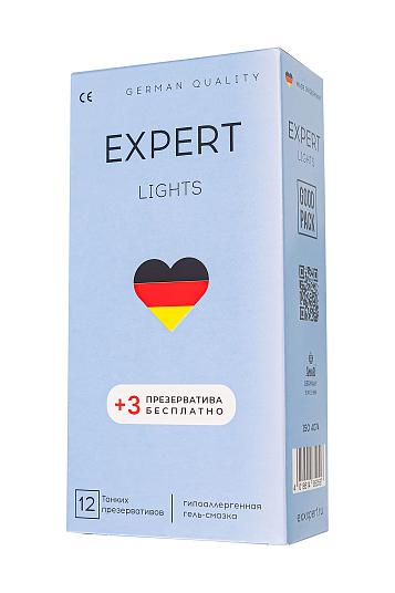 Ультратонкие презервативы EXPERT Lights - 12 шт.(+3 )