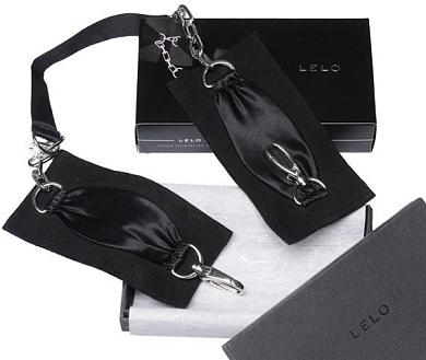 Черные шелковые наручники с цепочкой Sutra (LELO)