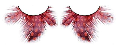 Тёмно-красные ресницы-перья