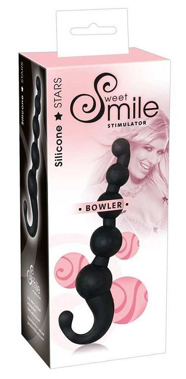 Чёрный анальный стимулятор Smile Bowler - 17 см. - силикон