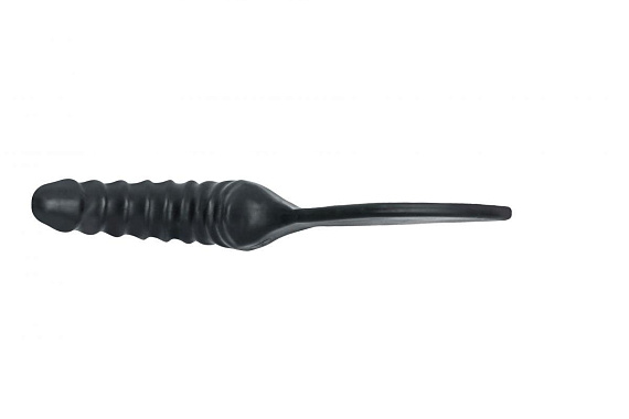 Чёрный силиконовый пэддл BÜCK DICH с рукоятью-фаллосом для стимуляции точки G или простаты - силикон