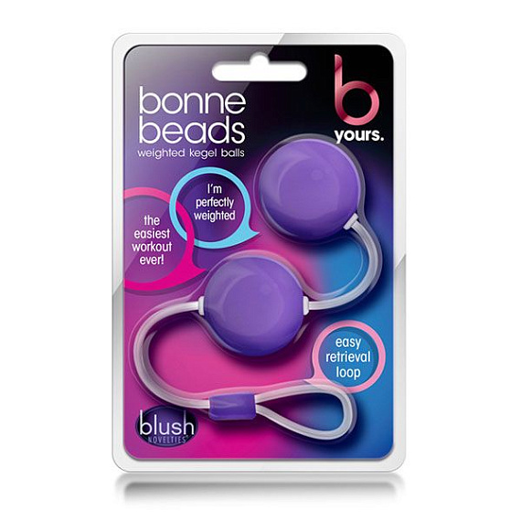 Фиолетовые вагинальные шарики Bonne Beads - анодированный пластик (ABS)