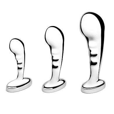 Набор из 3 стальных стимуляторов простаты Stainless Steel P-spot Training Set