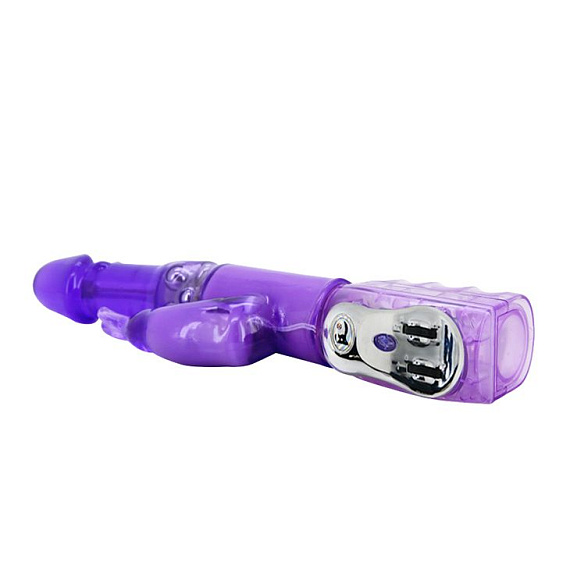 Фиолетовый вибратор Traver Partner с ротацией бусин - 26 см. от Intimcat