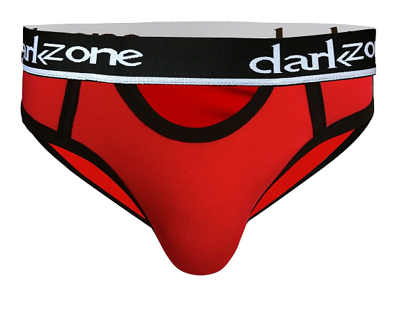 Красные мужские трусы-брифы с вырезом Darkzone