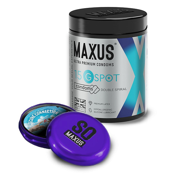 Гладкие презервативы Maxus G spot с двойной спиралью - 15 шт. - латекс