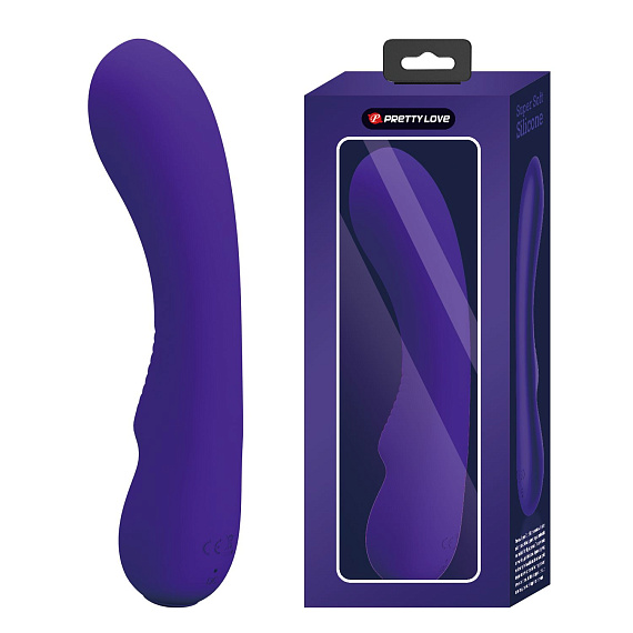 Фиолетовый изогнутый вибратор Matt - 19 см. - силикон