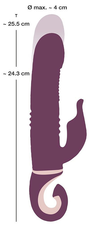 Фиолетовый вибратор-кролик Javida - 25,5 см. - фото 7