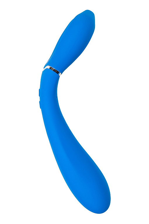 Голубой многофункциональный вибратор Whally - 18,5 см. - фото 5