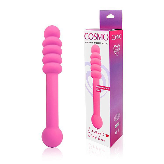 Розовый фаллоимитатор Cosmo - 20 см. - силикон