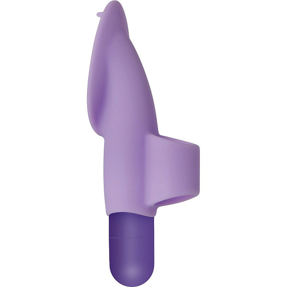 Фиолетовая вибропуля с силиконовой щеточкой для клиторальной стимуляции Fingerific - анодированный пластик, силикон