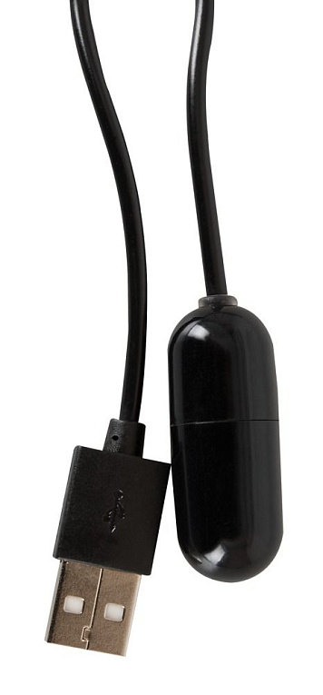 Чёрное виброяйцо с питанием от USB-порта Intensive - анодированный пластик (ABS)