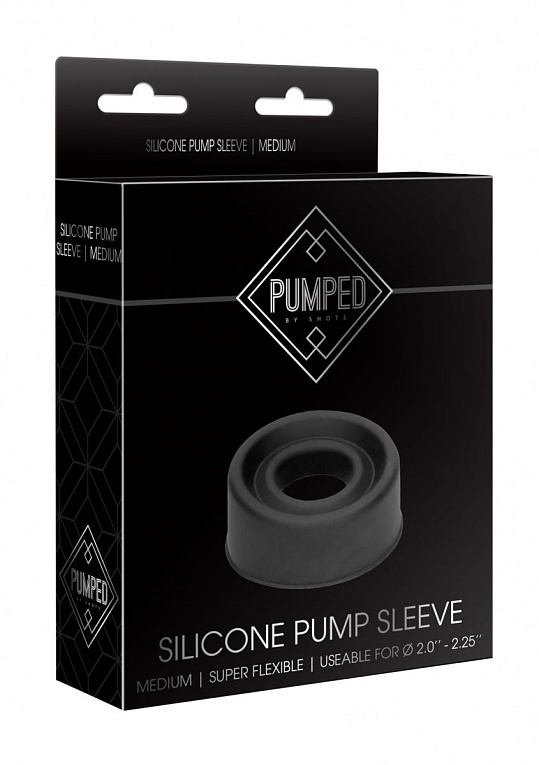 Черная сменная вставка для помпы Silicone Pump Sleeve Medium от Intimcat