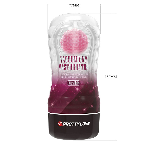 Прозрачный текстурированный мастурбатор Vacuum Cup Masturbator Black Hole - фото 6