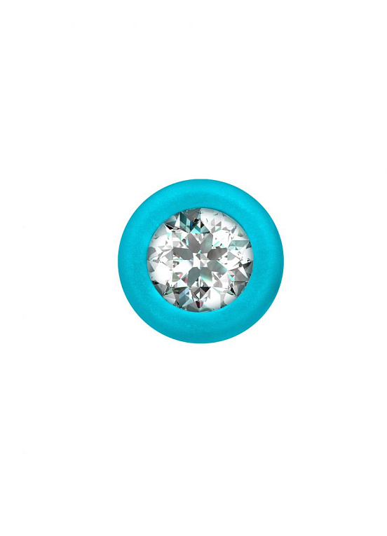 Бирюзовая анальная цепочка с кристаллом Chummy - 16 см. Lola toys