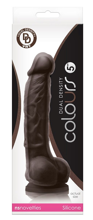 Коричневый фаллоимитатор Dual Density 5 Dildo - 17,3 см. - силикон