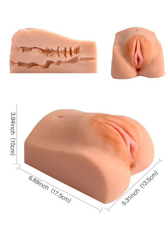 Телесная вагина с двумя рабочими отверстиями - термопластичная резина (TPR)