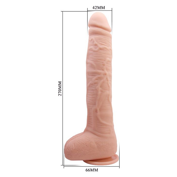 Телесный фаллоимитатор-гигант на присоске Dick - 27 см. - фото 5