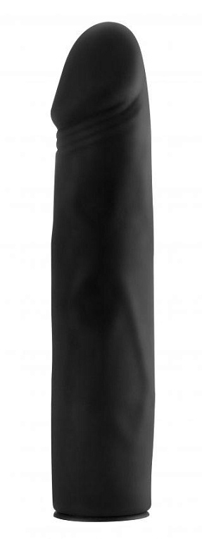 Чёрный страпон Deluxe Silicone Strap On 10 Inch - 25 см. - силикон