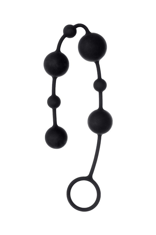Черная анальная цепочка A-toys с шариками - 35,9 см. - фото 6