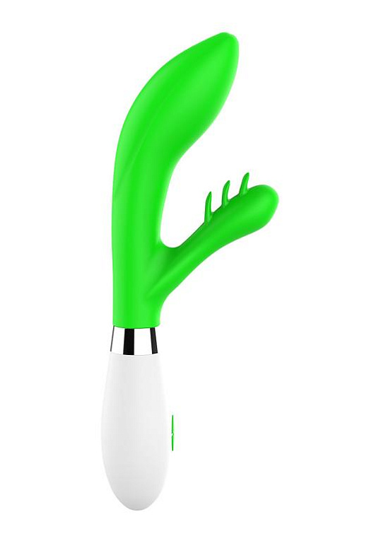 Зеленый вибратор-кролик Agave - 23 см. от Intimcat