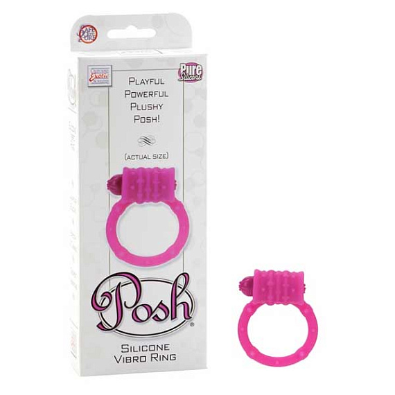 Розовое эрекционное кольцо Posh Silicone Vibro Rings - силикон