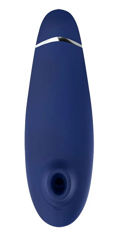 Синий клиторальный стимулятор Womanizer Premium 2 - анодированный пластик, силикон