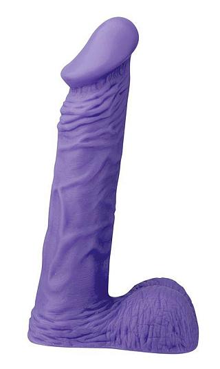 Фиолетовый фаллоимитатор с мошонкой XSKIN 8 PVC DONG - 20,3 см.