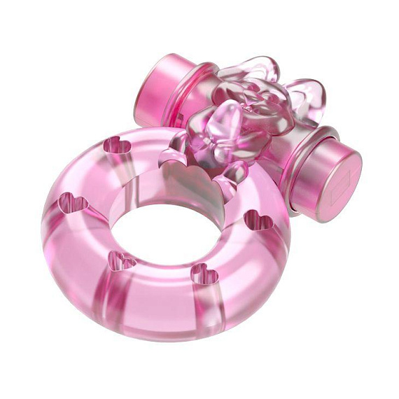 Розовое эрекционное кольцо с вибрацией Ring от Intimcat