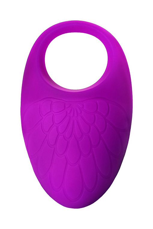 Фиолетовое перезаряжаемое виброкольцо с ресничками JOS  RICO JOS