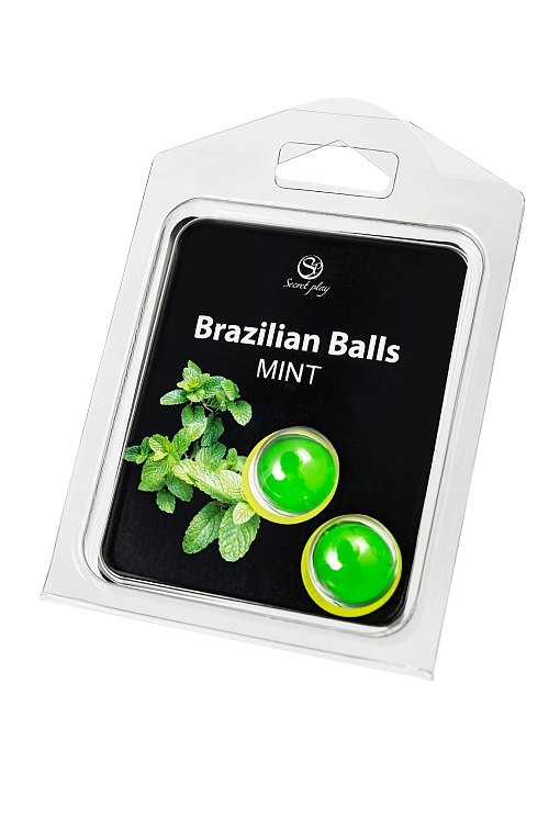 Набор из 2 шариков с массажным маслом Brazilian Balls с ароматом мяты - 