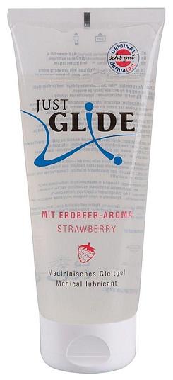 Гель-лубрикант Just Glide с ароматом клубники - 200 мл.