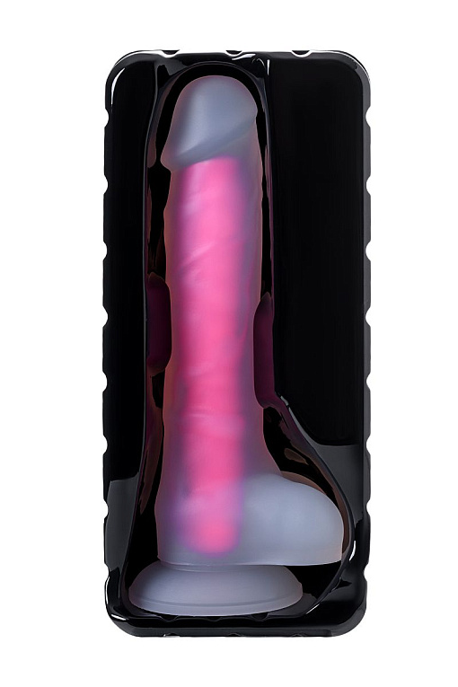 Прозрачно-розовый фаллоимитатор, светящийся в темноте, Clark Glow - 22 см. - фото 6