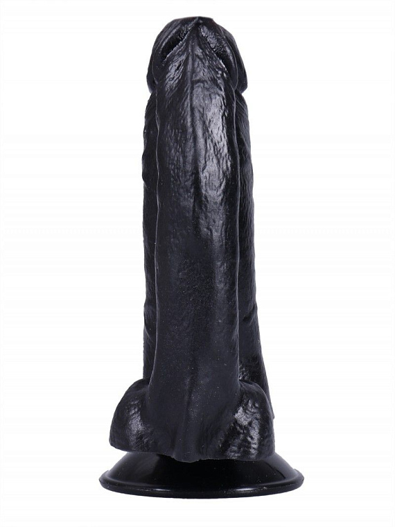 Черный сдвоенный фаллоимитатор №8 - 13,5 см. Сумерки богов